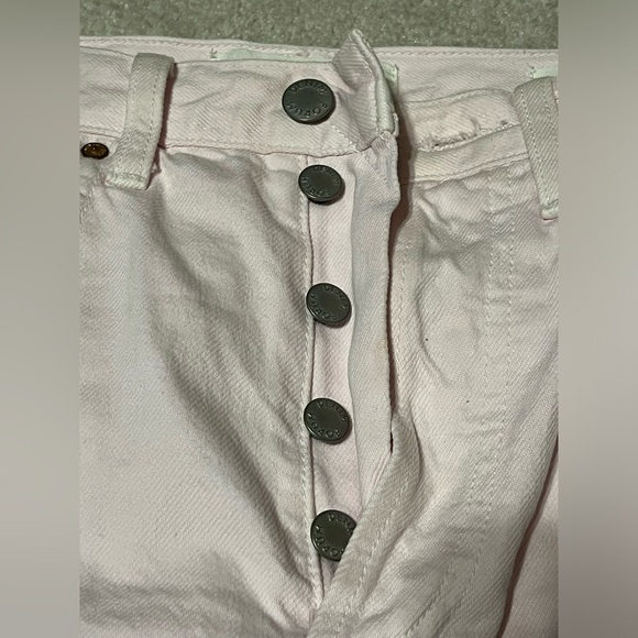 Aritzia x Denim Forum light pink high-waisted wide leg jeans - Picture 2 of 8